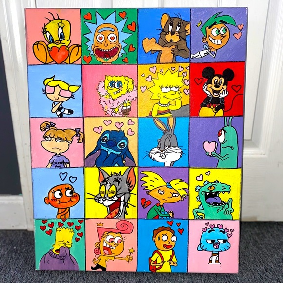 color block cartoon character painting